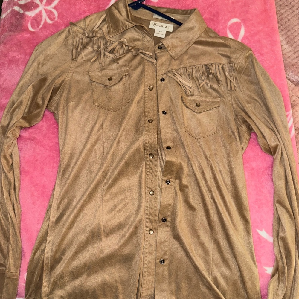 Ariat Camel Fringe Western Shirt
